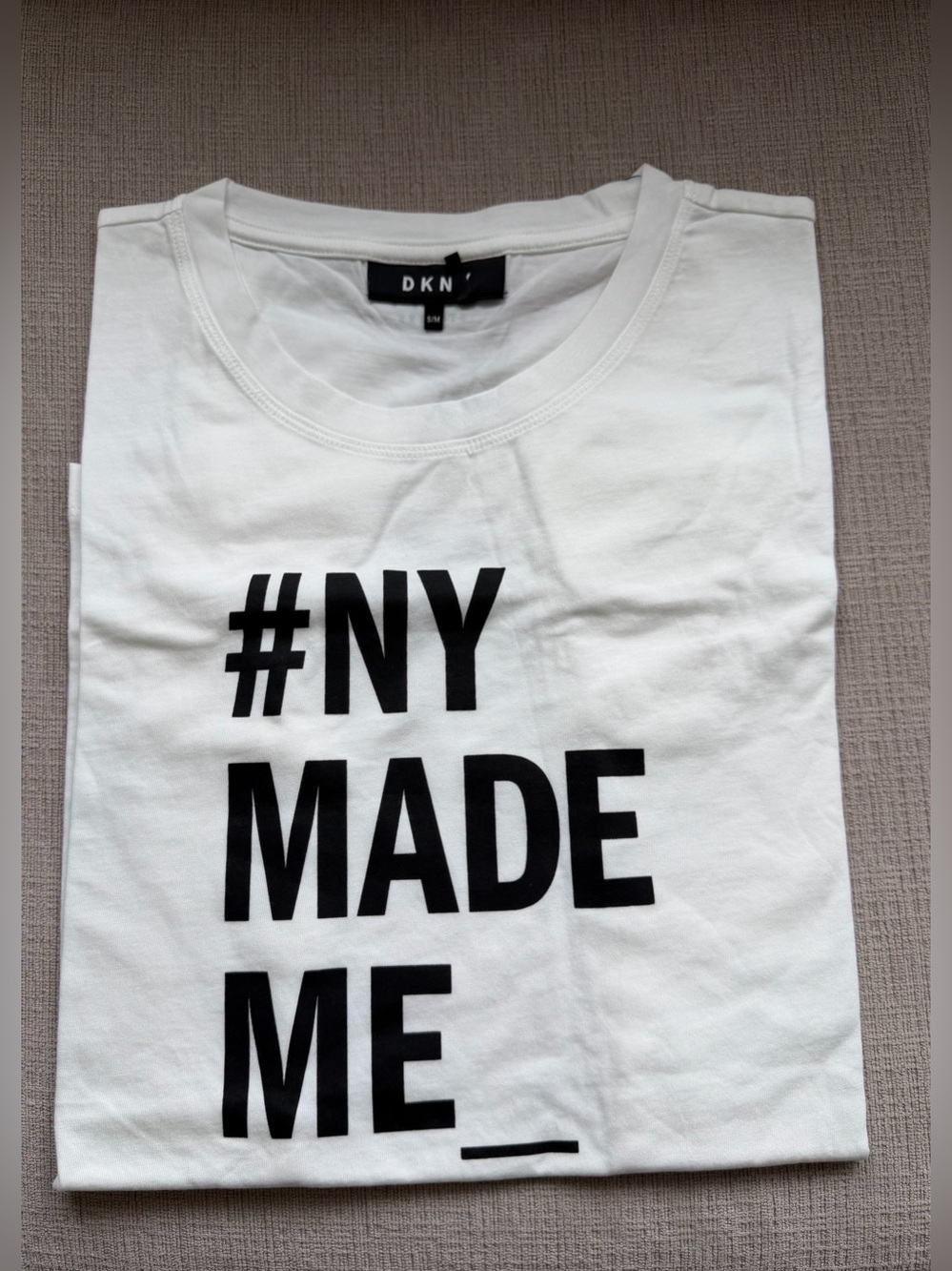 DKNY White Short Sleeve Tee #NY MADE ME Graphic